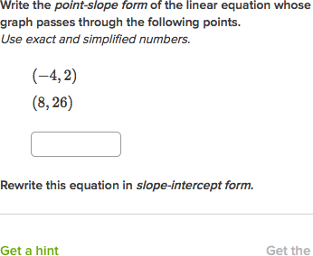 point slope equation calculator